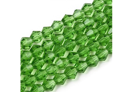 Biconice Sticla 6x6mm Lime Green	