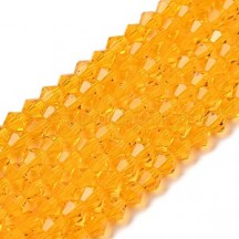 Biconice Sticla 6x6mm Orange