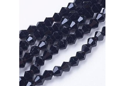 Biconice Sticla 4x4mm Black 