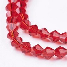Biconice Sticla 4x4mm Red