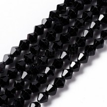 Biconice sticla 6x6mm Black