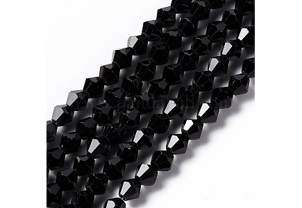 Biconice sticla 6x6mm Black