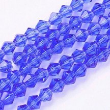 Biconice Sticla 4x4mm Blue