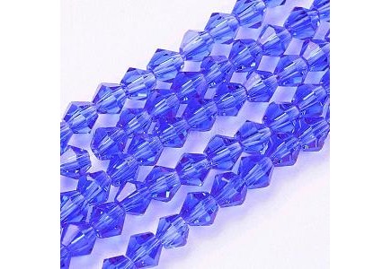 Biconice Sticla 4x4mm Blue