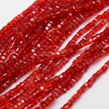 Margele Sticla Cub 3x3x3mm Red