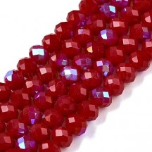Rondele 3.5x3mm FireBrick Half Rainbow Plated