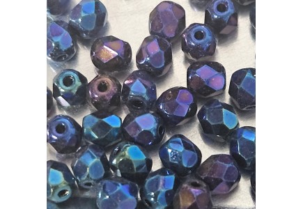 Margele Cehesti Fire-Polish 4mm 23980/21435 Jet Blue Iris