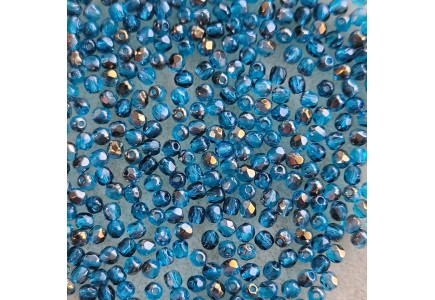 Fire Polish 3mm ZR60040 Bronze Iris Dk Aquamarine