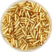 Miyuki Bugle 6mm 0003 Gold Silver Lined Miyuki Bugle 6mm 0003 Gold Silver Lined