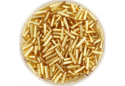 Miyuki Bugle 6mm 0003 Gold Silver Lined