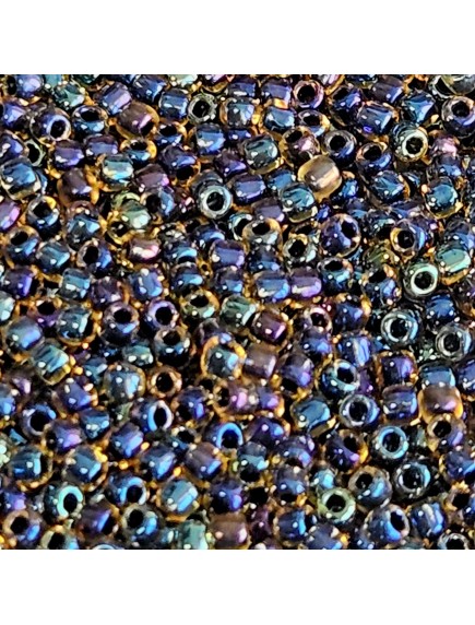 Margele Toho 11/0 0244 Inside Colour Rainbow Lt Topaz/Jet Lined