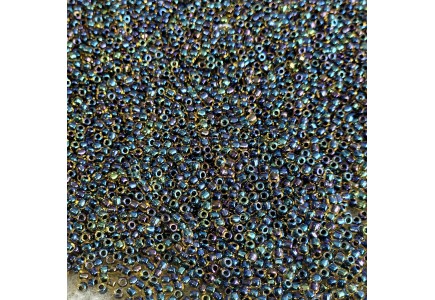 Margele Toho 11/0 0244 Inside Colour Rainbow Lt Topaz/Jet Lined