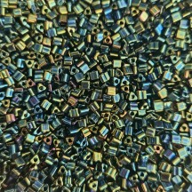 Toho Triangle 8/0 84 Metallic Iris Green Brown