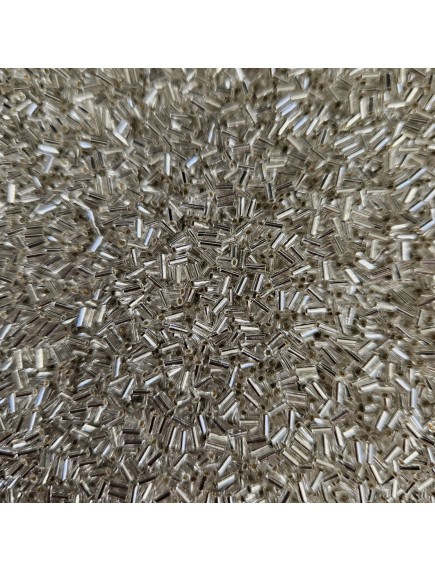 Miyuki Bugle 3mm 0001 Crystal Silver Lined