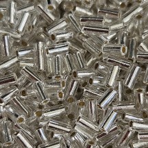 Miyuki Bugle 3mm 0001 Crystal Silver Lined