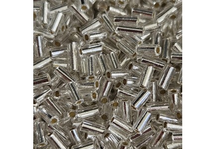 Miyuki Bugle 3mm 0001 Crystal Silver Lined