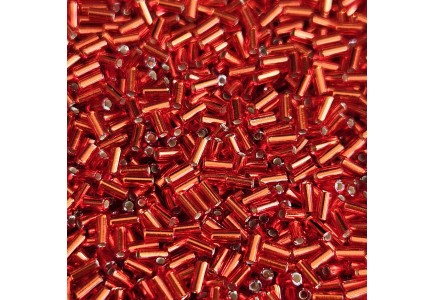 Miyuki bugle 3mm 0010 Flame Red Silver Lined