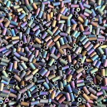 Miyuki Bugle 3mm 0401FR Black Matted Multi Iris