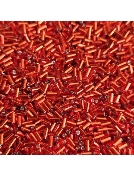 Miyuki bugle 3mm 0010 Flame Red Silver Lined