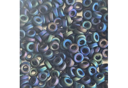 Miyuki Spacer 3x1,3mm 0401FR Black Matted AB Miyuki Spacer 3x1,3mm 0401FR Black Matted AB