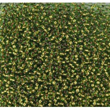 50gr Preciosa 10/0 19001/59430 Transp Green Silver Lined Copper Lined