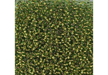50gr Preciosa 10/0 19001/59430 Transp Green Silver Lined Copper Lined