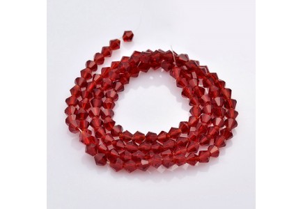 Biconice Sticla 3x3mm Dark Red