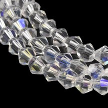 Biconice Sticla 6x6mm Crystal Half AB Biconice Sticla 6x6mm Crystal Half AB