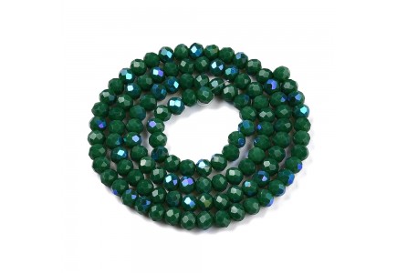 Rondele Sticla 4x3mm Green AB