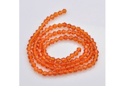 Biconice Sticla 3x3mm Orange