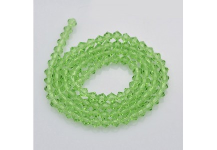 Biconice Sticla 3x3mm Lawn Green