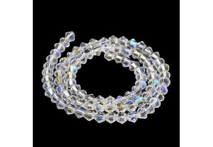 Biconice Sticla 6x6mm Crystal AB
