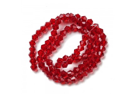 Biconice Sticla 2x3mm Dark Red
