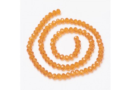 Rondele Sticla 2x2mm Dark Orange