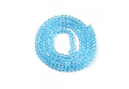 Rondele Sticla 3x2mm Cyan