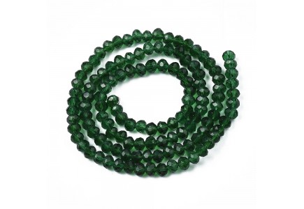 Rondele Sticla 3x2mm Dark Green