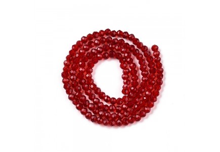 Rondele Sticla 3x2mm Red