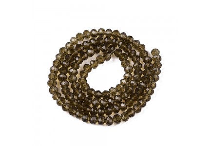 Rondele Sticla 4x3mm Coffee