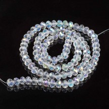 Rondele sticla 4x3mm Crystal ab Rondele sticla 4x3mm Crystal ab