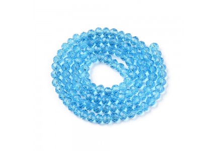 Rondele Sticla 4x3mm Cyan