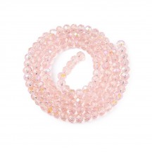 Rondele Sticla 4x3mm Pink AB Rondele Sticla 4x3mm Pink AB