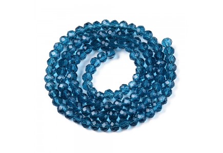 Rondele Sticla 4x3mm Steel Blue