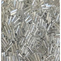 Miyuki Bugle 6mm 0001 Crystal Silver Lined