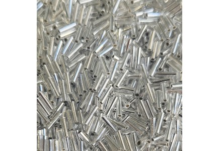 Miyuki Bugle 6mm 0001 Crystal Silver Lined