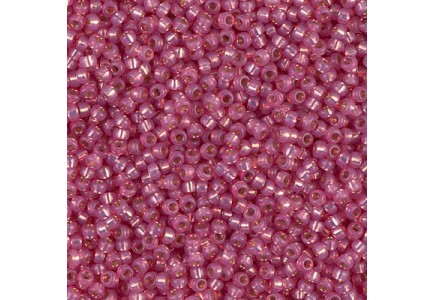 Margele de nisip Miyuki 11/0 0645 Silverlined Alabaster Dyed Dark Rose