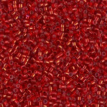 Delica 10/0 DB0602 Dyed Silver Lined Red