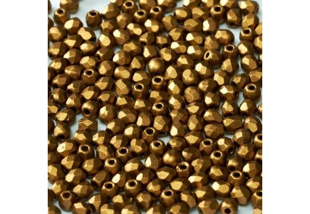 Margele Cehesti Fire-Polish 3mm 01740 Brass Gold