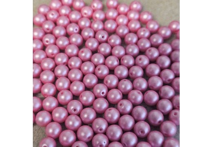 Margele Rotunde 6mm Alabaster Pastel Pink Margele Rotunde 6mm Alabaster Pastel Pink