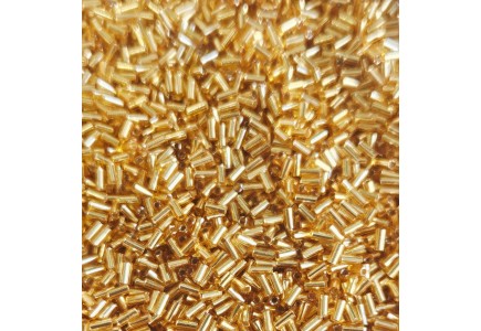 Miyuki Bugle 3mm 0003 Silver Lined Gold