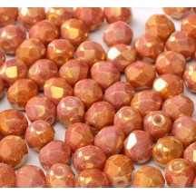 Margele Cehesti Fire-Polish 6mm 14495/03000 Chalk White Red Luster